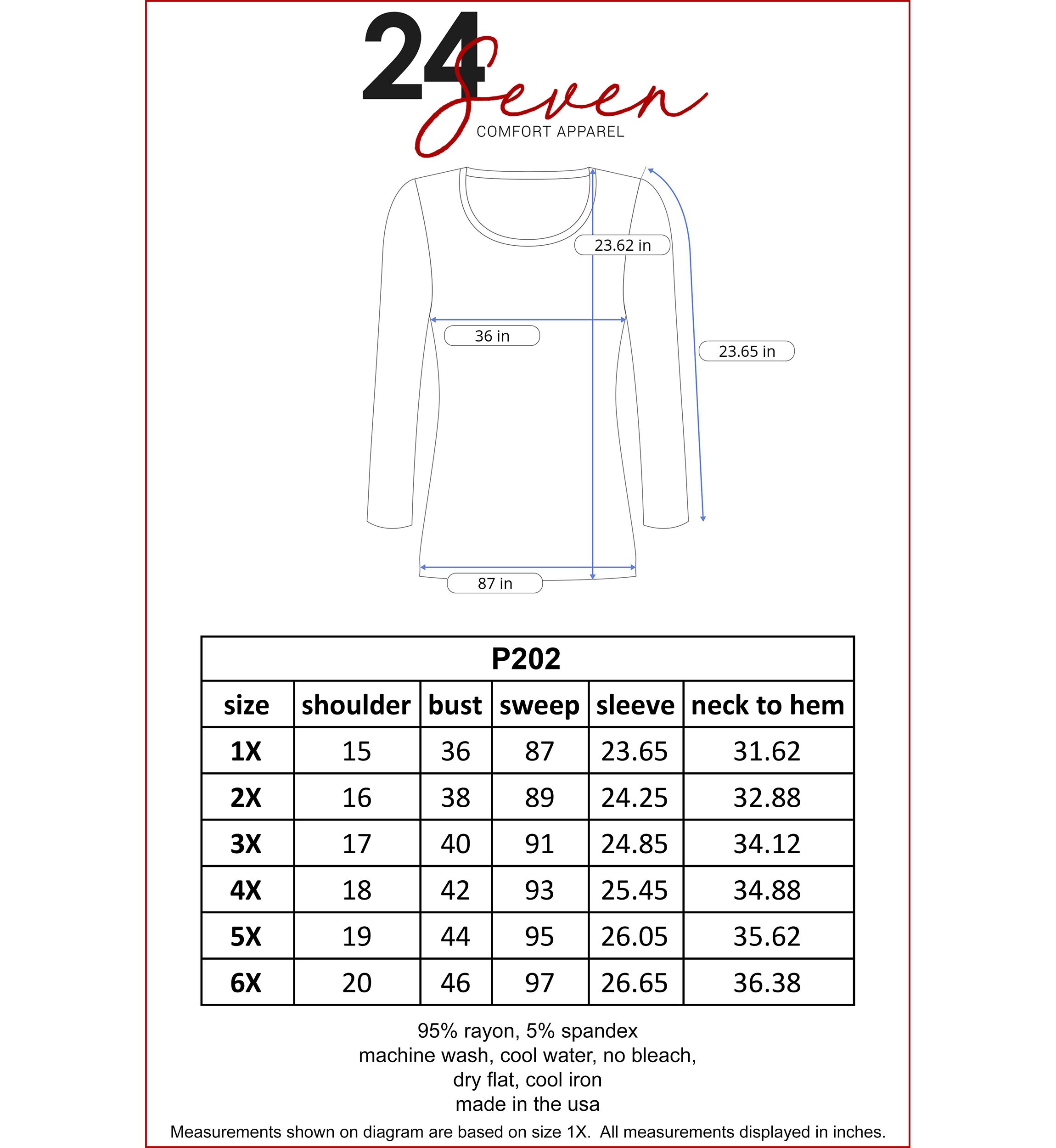 Poised Long Sleeve Swing Plus Size Tunic Top
