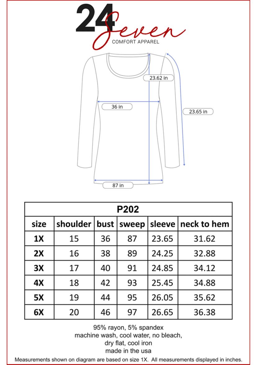 Poised Long Sleeve Swing Plus Size Tunic Top