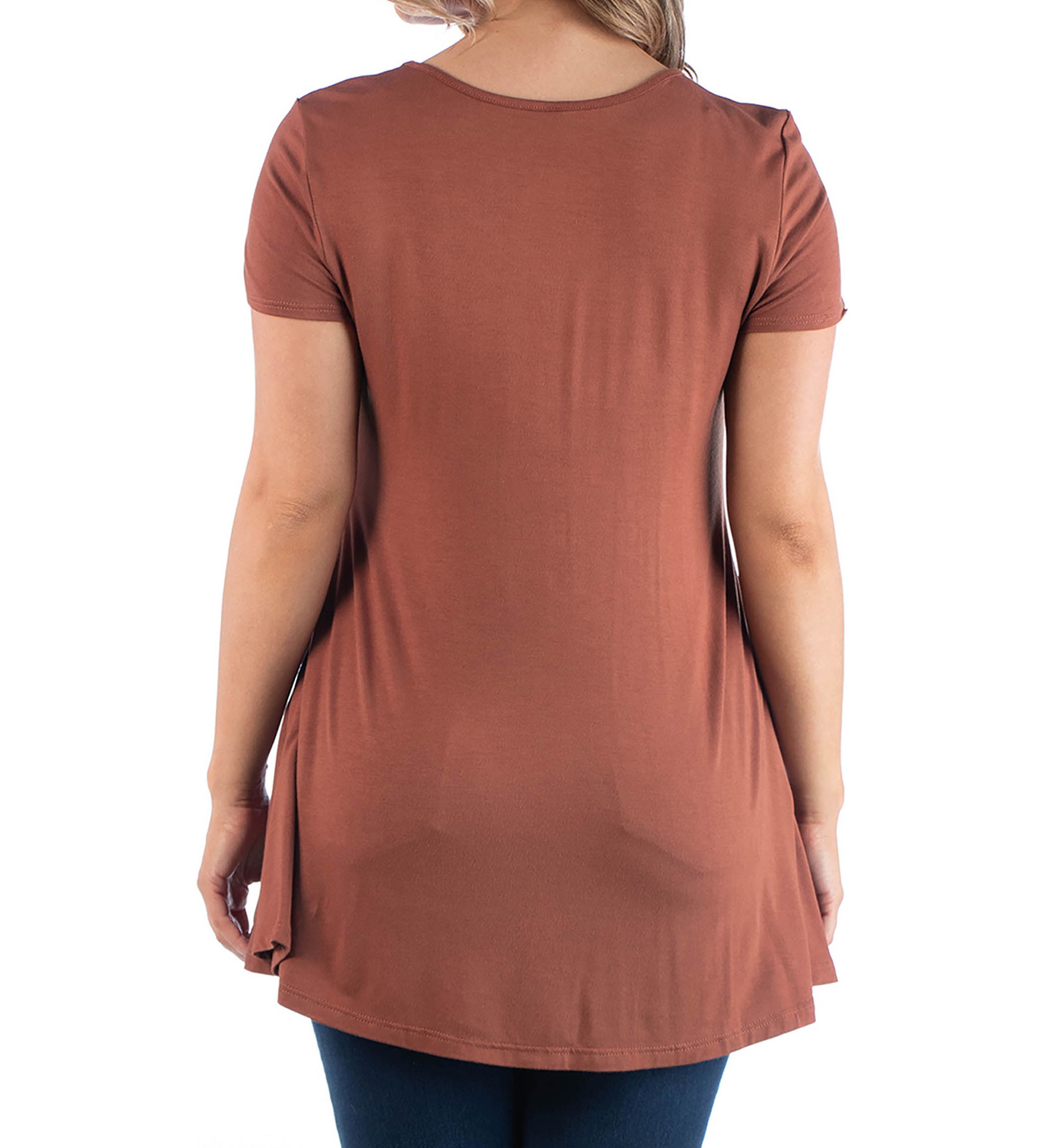 Plus Size Short Sleeve V Neck Tunic