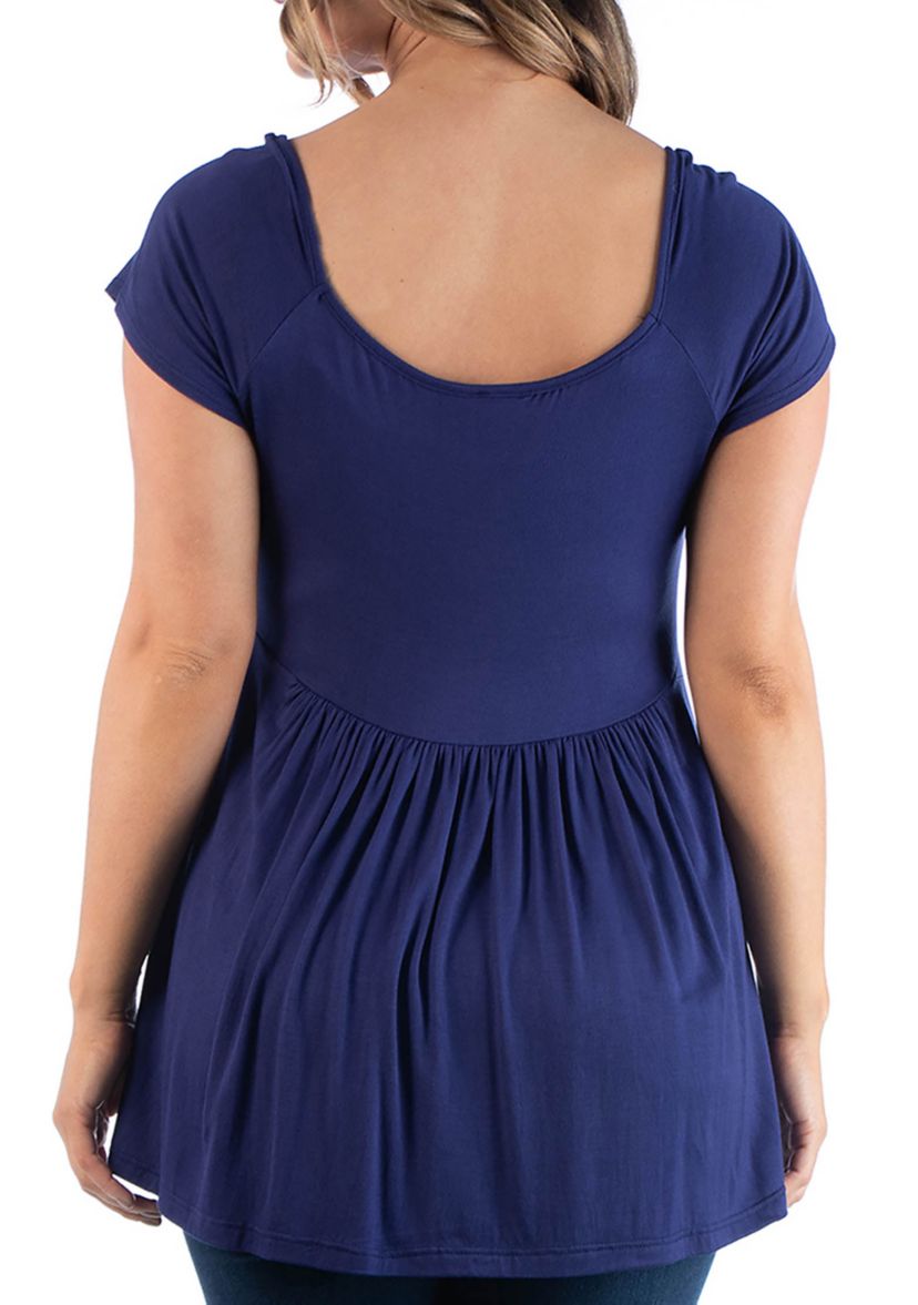 Plus Size Cap Sleeve Babydoll Top