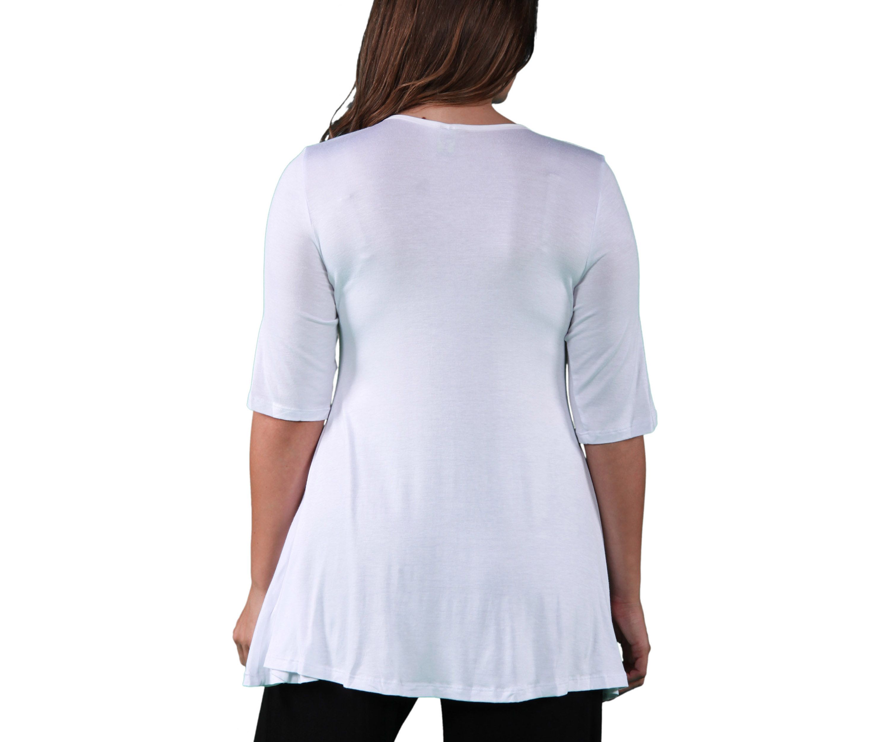 Plus Size Elbow Sleeve Tunic Top
