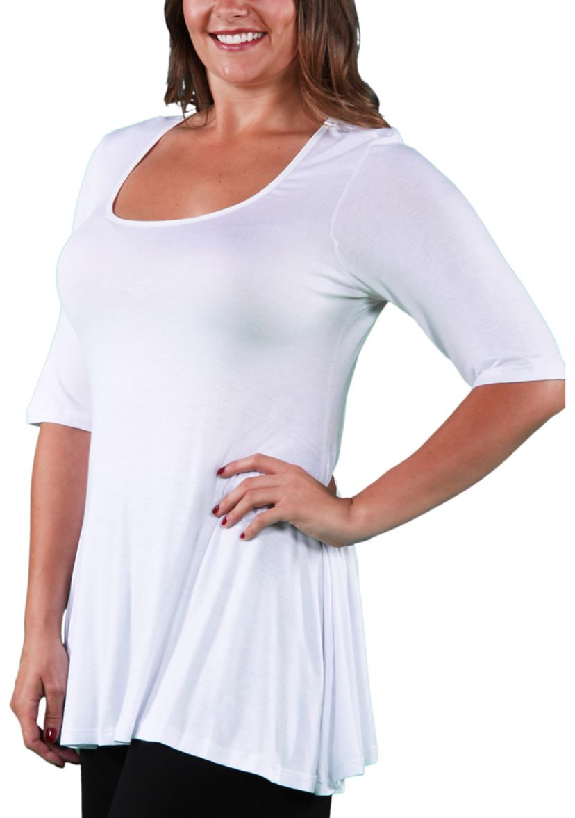 Plus Size Elbow Sleeve Tunic Top