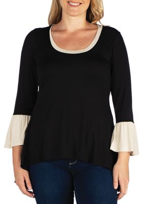 24seven Comfort Apparel Women's Plus Size High Low Tunic Top