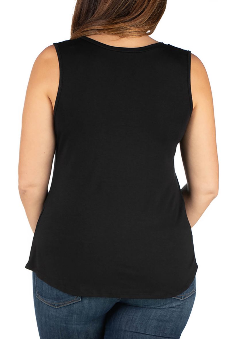 Plus Size V Neck Sleeveless Top