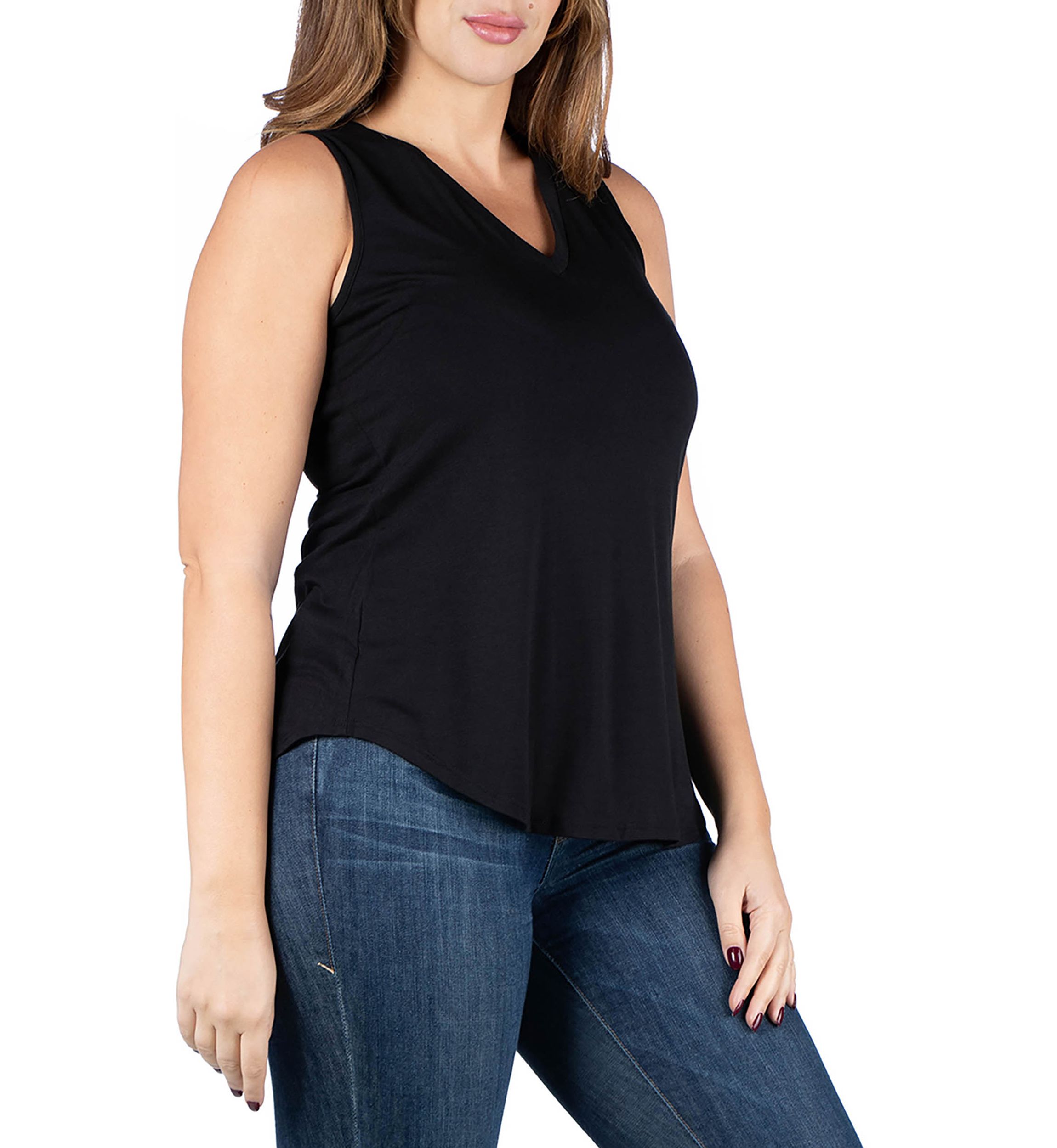 Plus Size V Neck Sleeveless Top