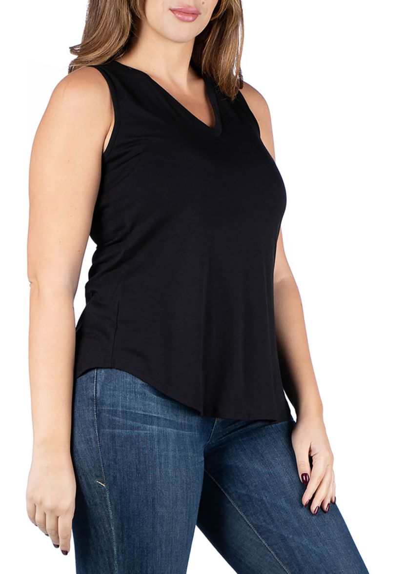 Plus Size V Neck Sleeveless Top