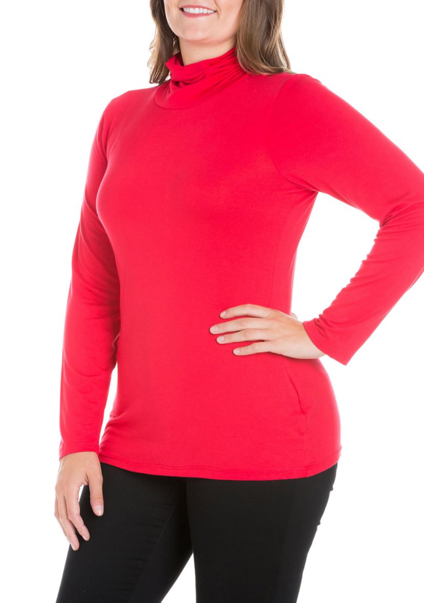 Plus Size Classic Long Sleeve Turtleneck