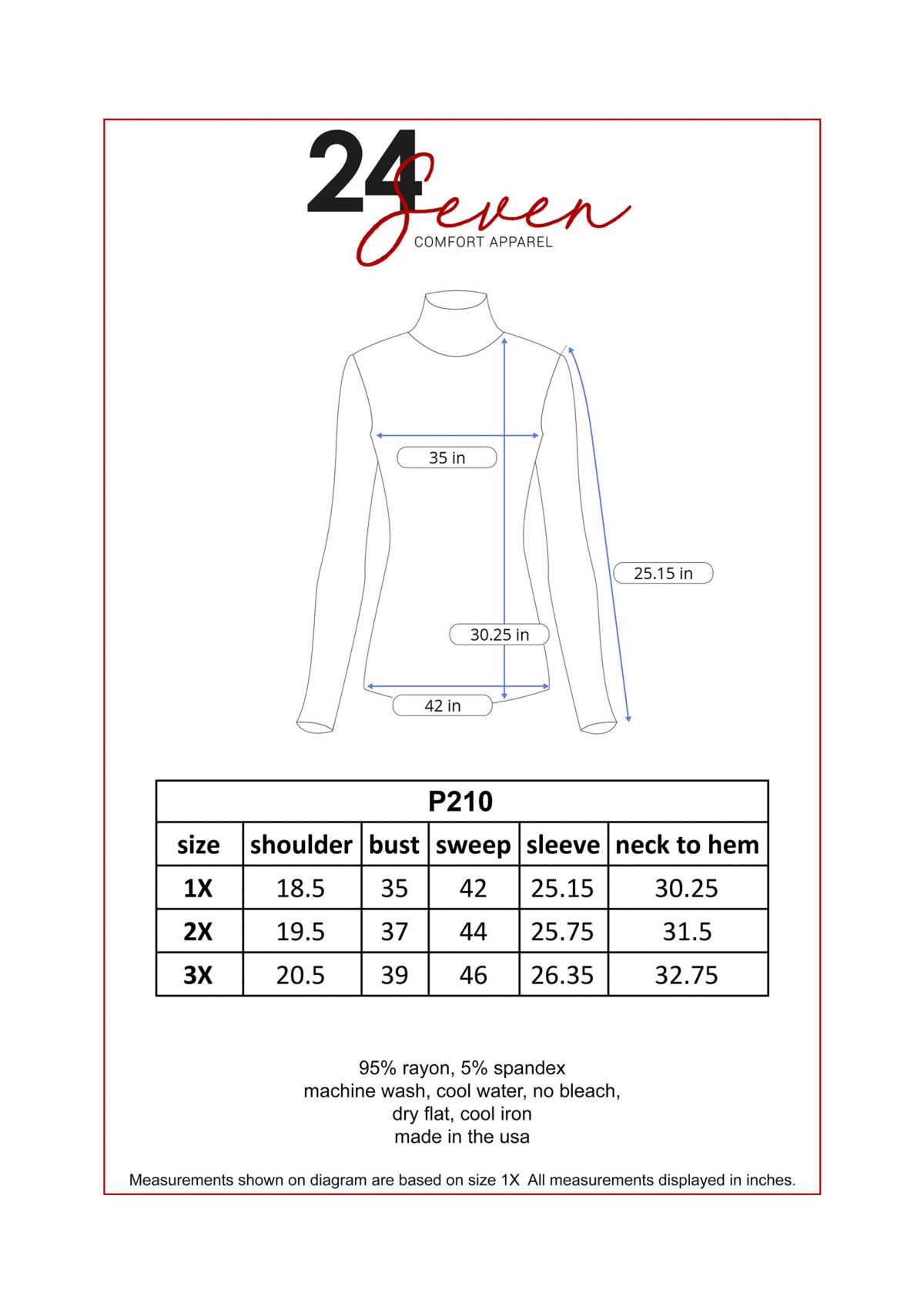 Plus Size Classic Long Sleeve Turtleneck