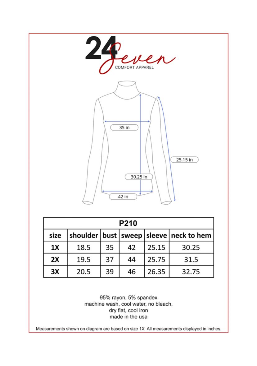 Plus Size Classic Long Sleeve Turtleneck