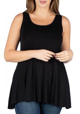 24seven Comfort Apparel Women's Plus Size Sleeveless Tunic Tank Top