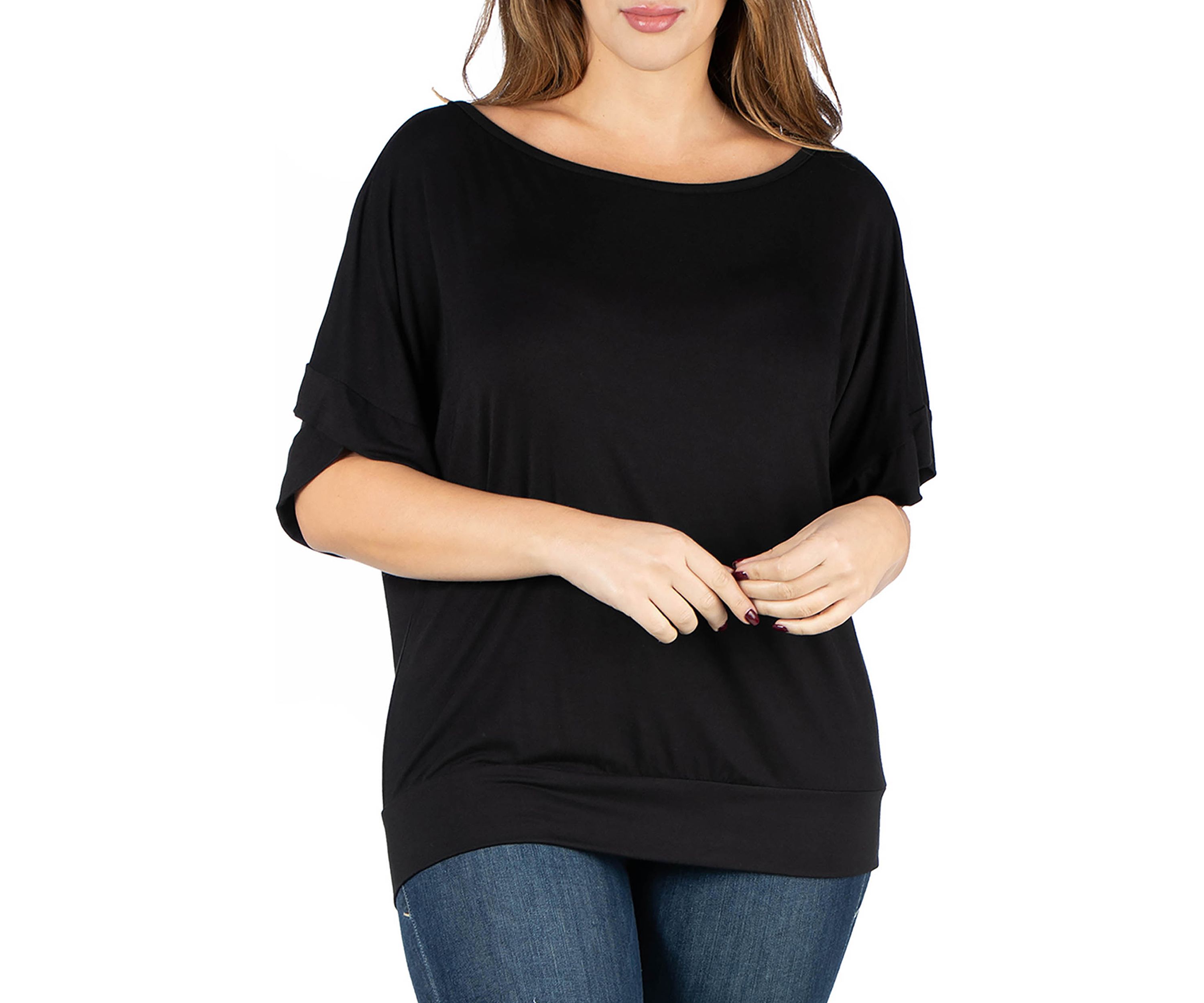 Plus Size Loose Fitting Dolman Top