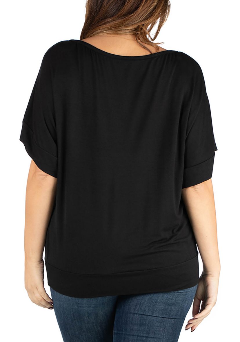 Plus Size Loose Fitting Dolman Top