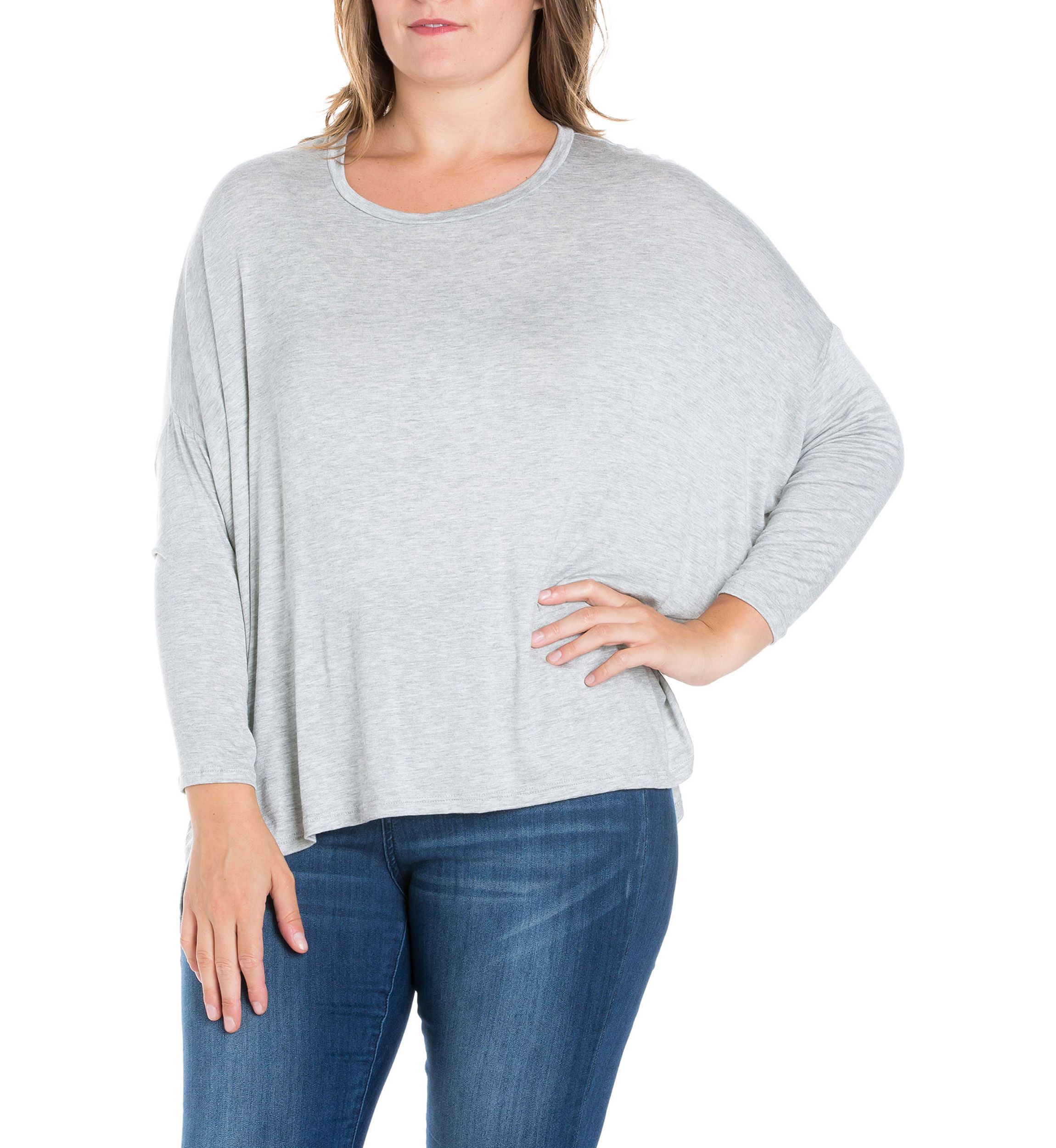 Plus Size Oversized Long Sleeve Dolman Top
