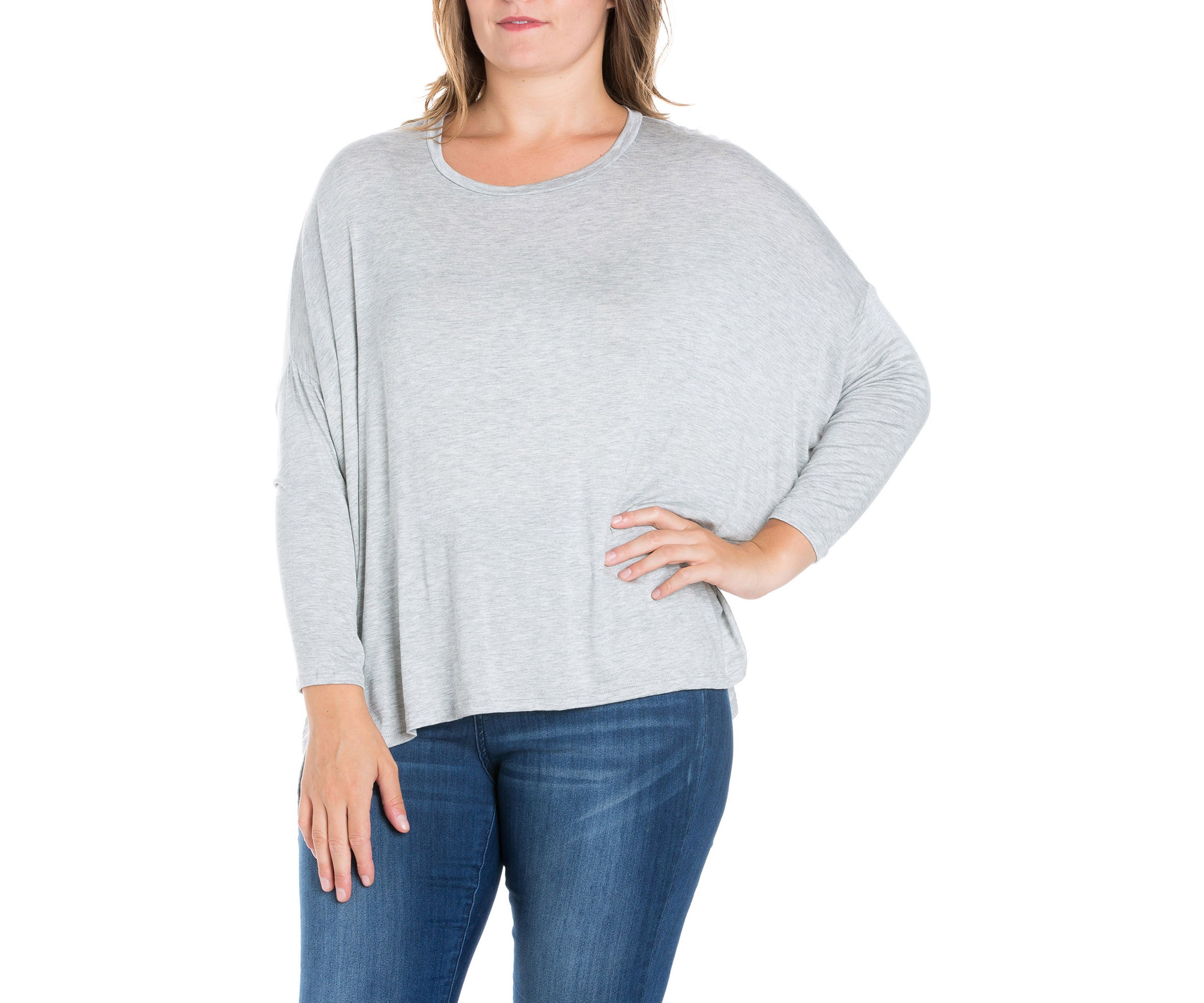Plus Size Oversized Long Sleeve Dolman Top