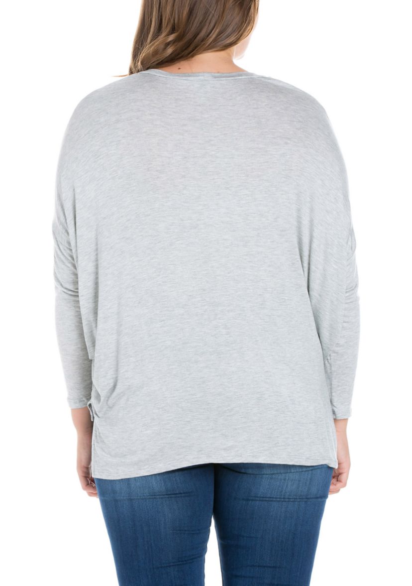 Plus Size Oversized Long Sleeve Dolman Top