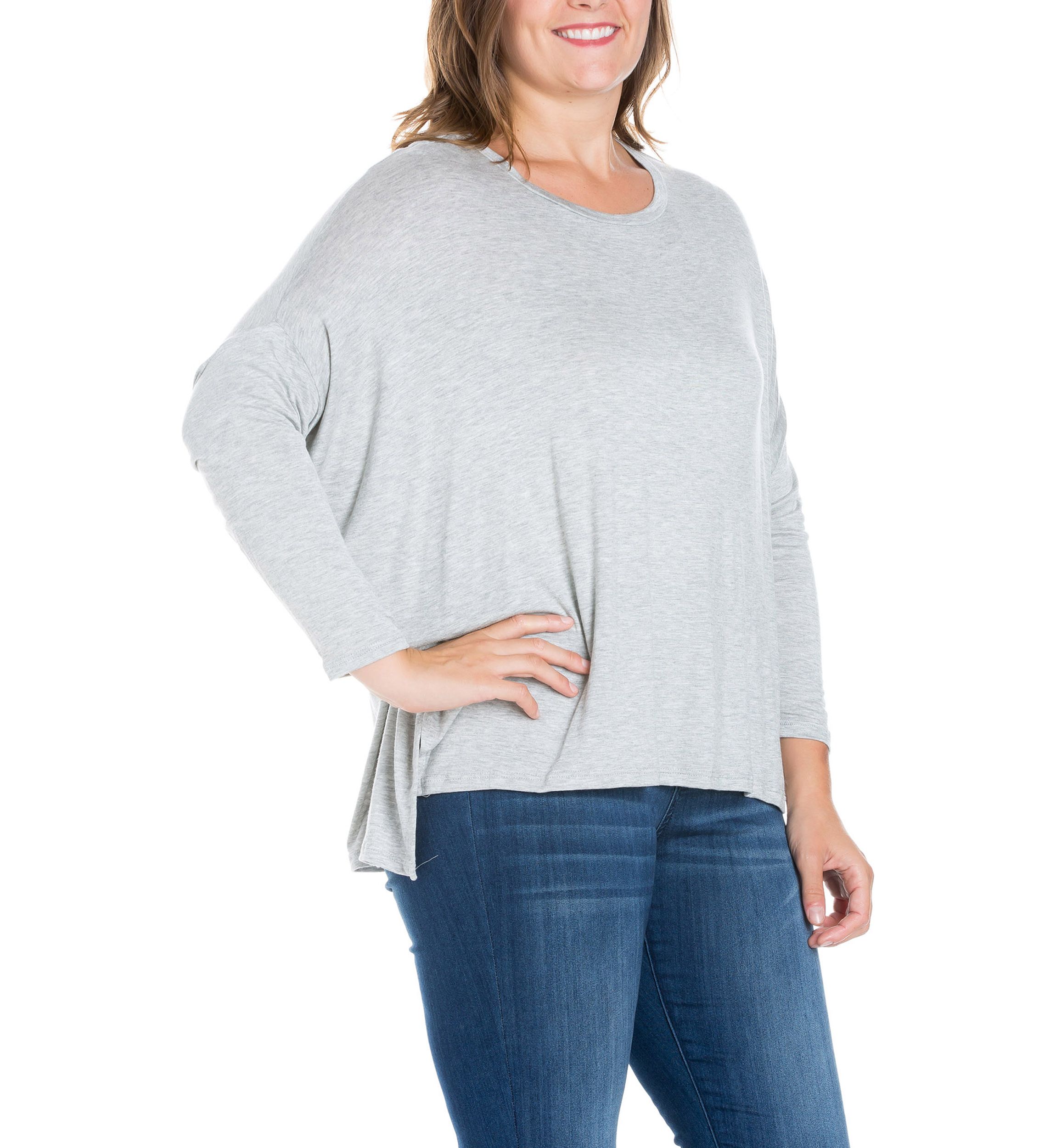 Plus Size Oversized Long Sleeve Dolman Top