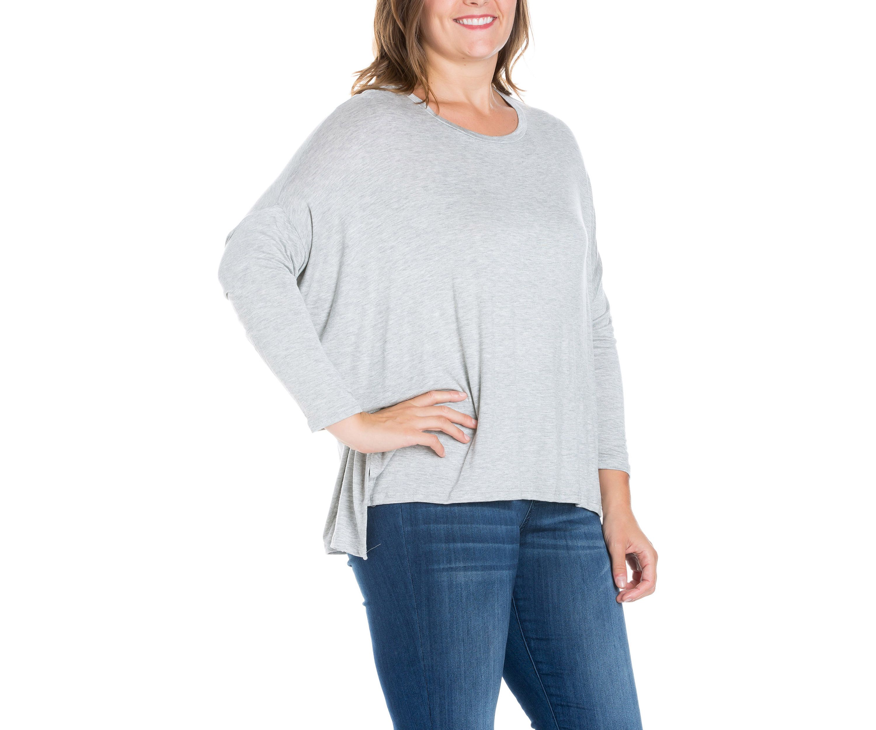 Plus Size Oversized Long Sleeve Dolman Top