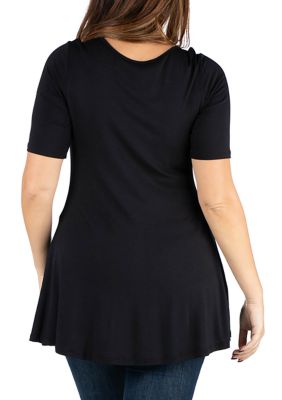 Plus Elbow Sleeve Henley Top