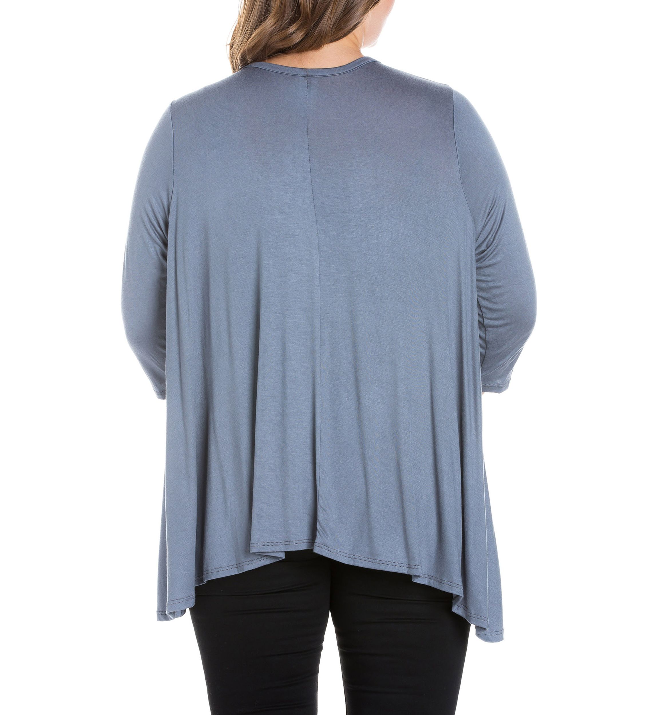 Plus Size Elbow Length Sleeve Open Cardigan