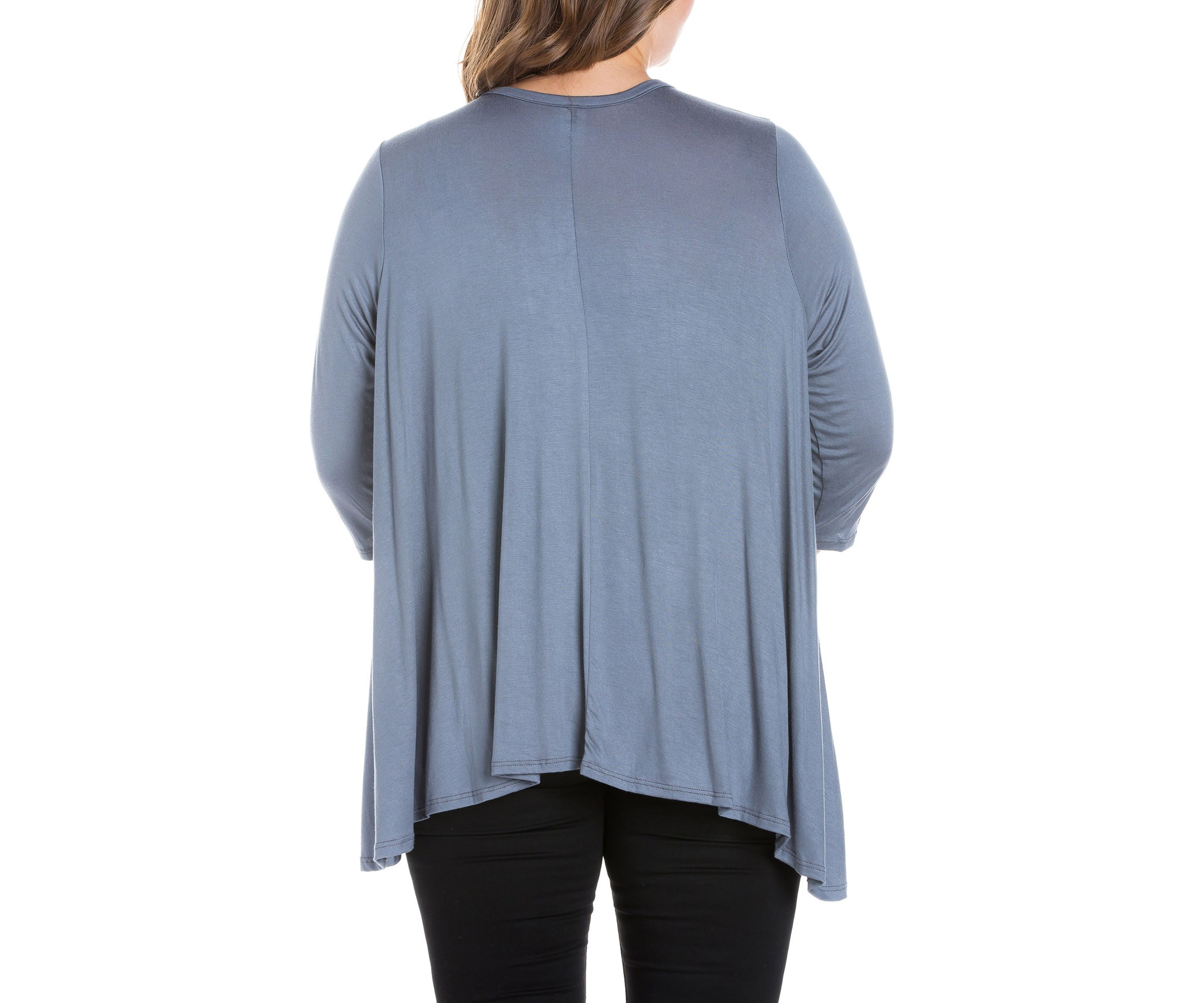 Plus Size Elbow Length Sleeve Open Cardigan