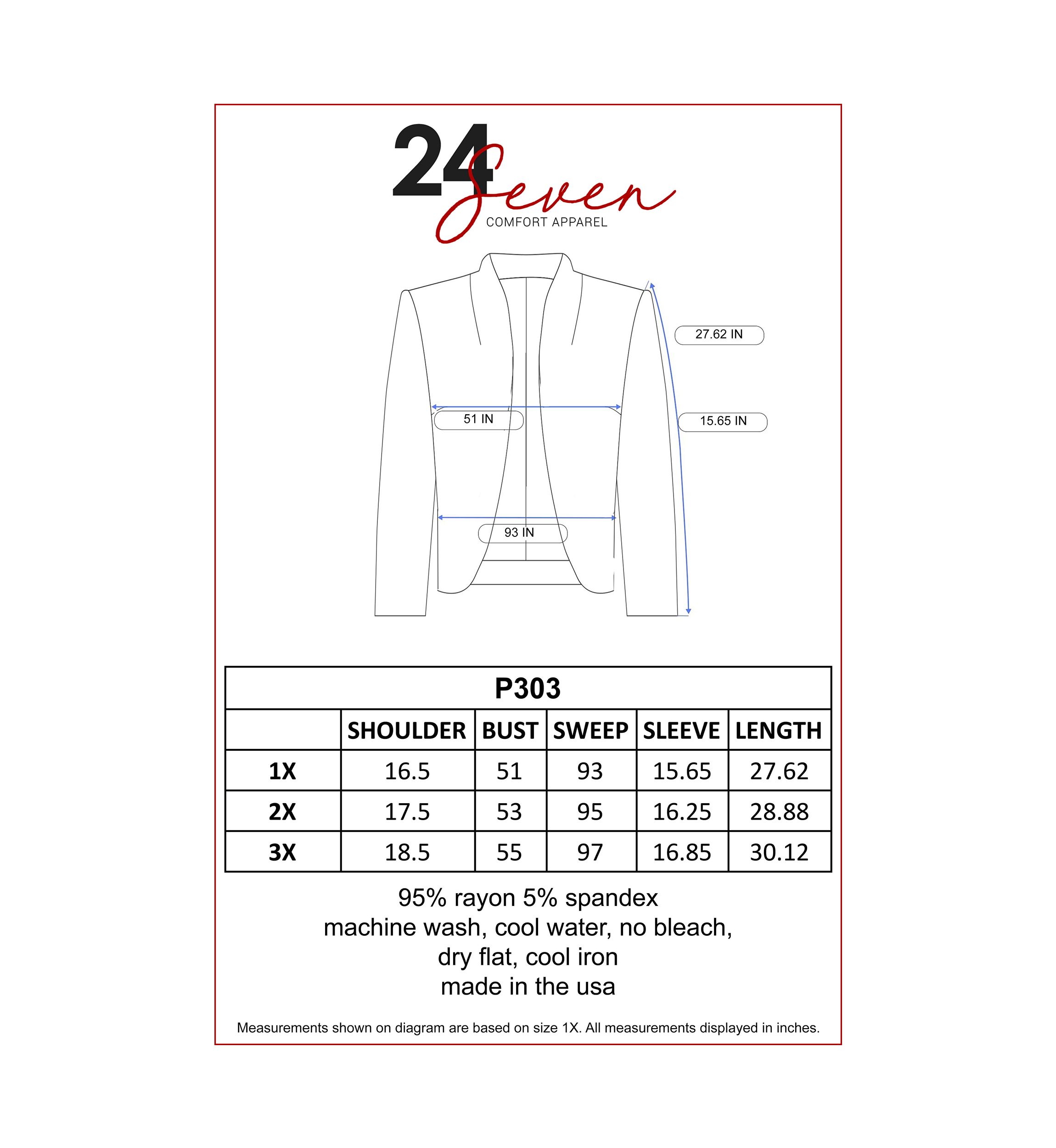 Plus Size Elbow Length Sleeve Open Cardigan