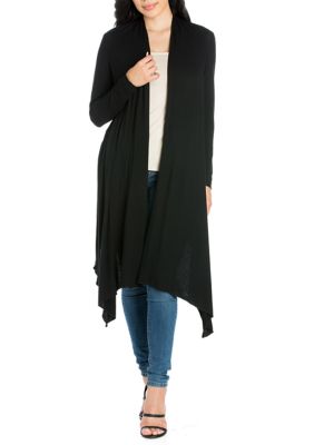 Plus Extra Long Open Front Cardigan