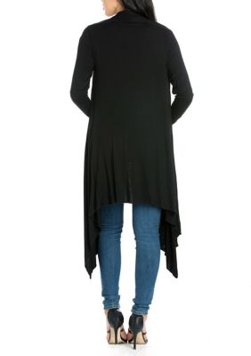 Plus Extra Long Open Front Cardigan