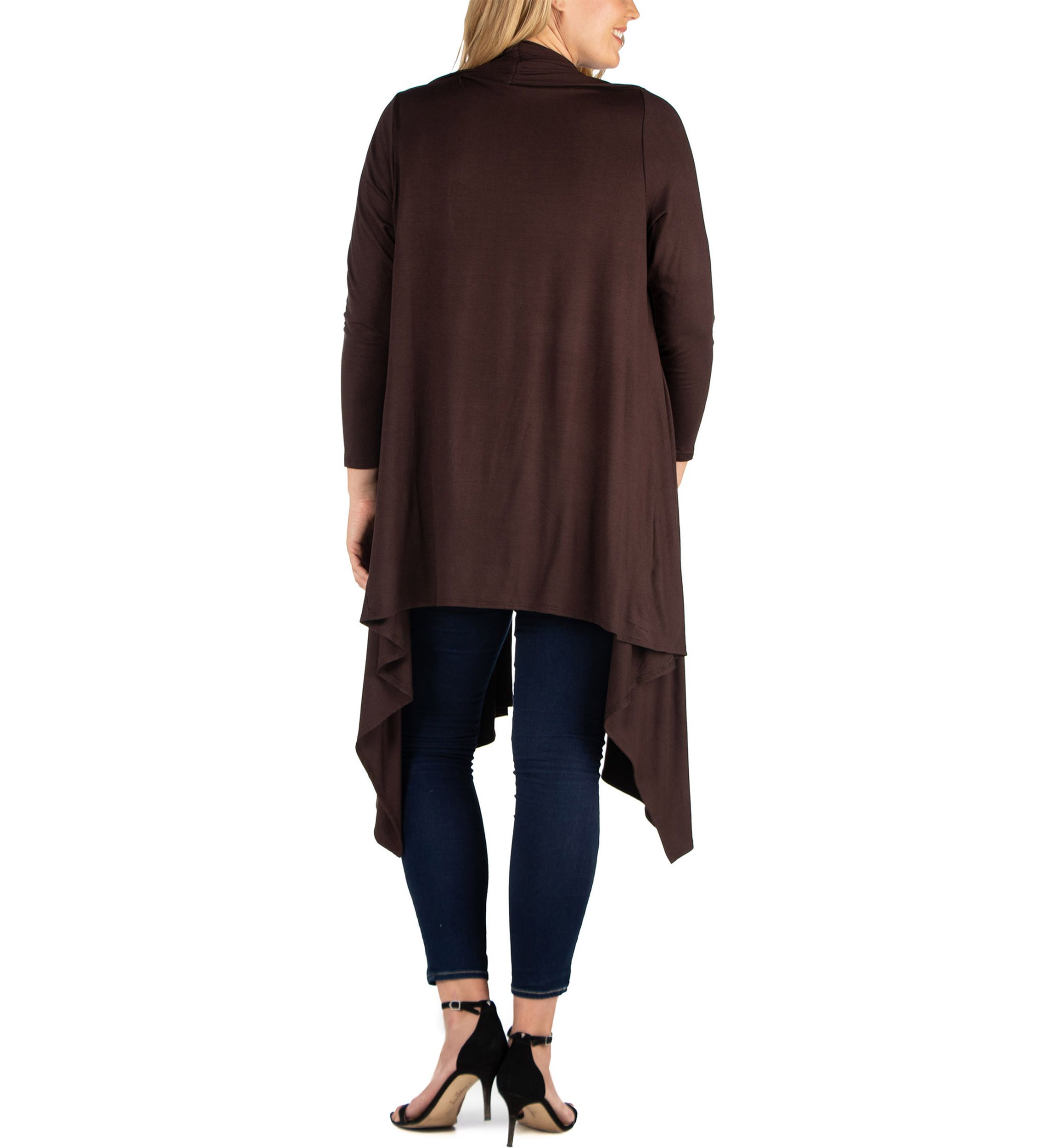 Plus Size Extra Long Open Front Cardigan