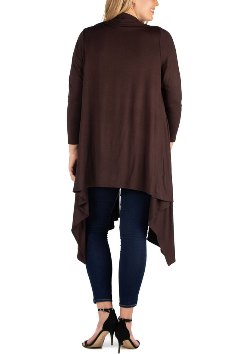 Plus Size Extra Long Open Front Cardigan