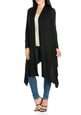 Plus Extra Long Open Front Cardigan