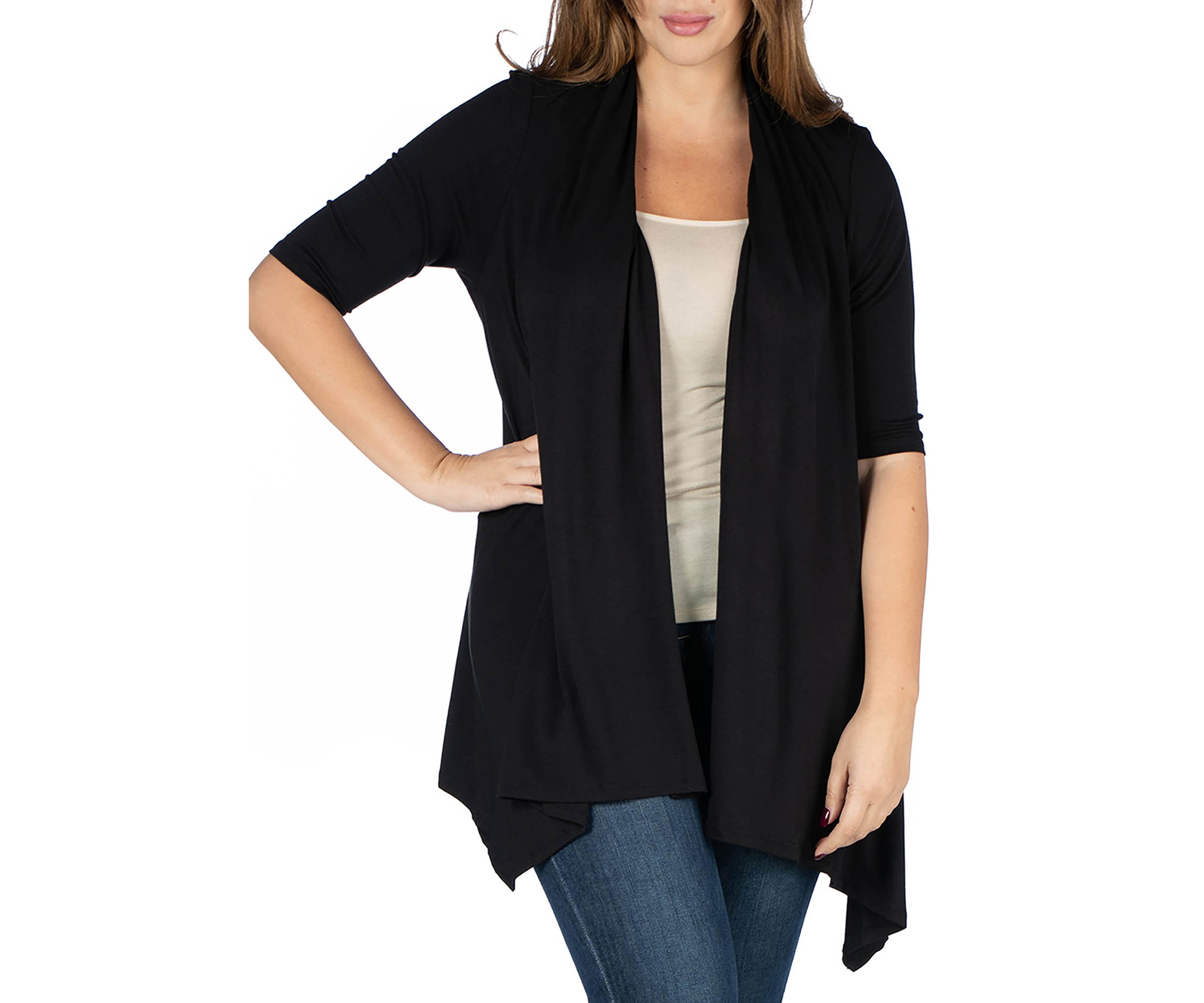 Plus Size Elbow Sleeve Cardigan