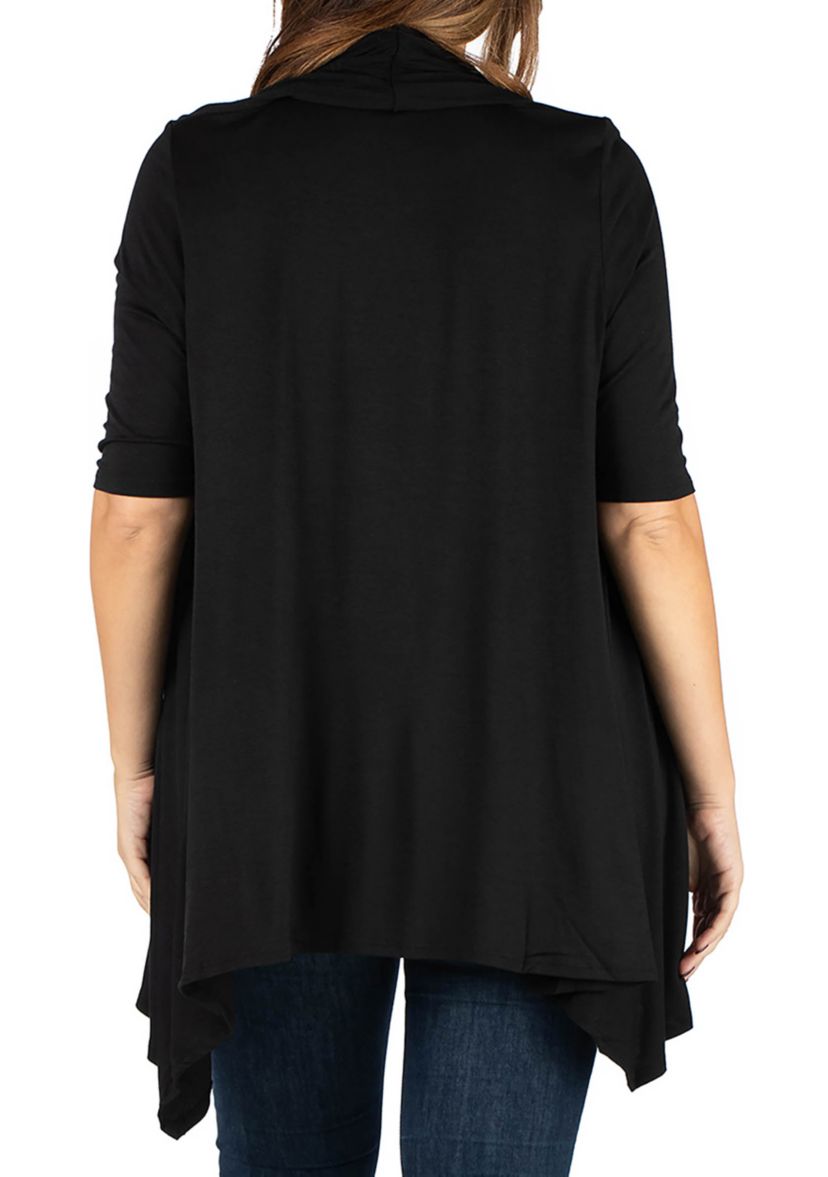 Plus Size Elbow Sleeve Cardigan