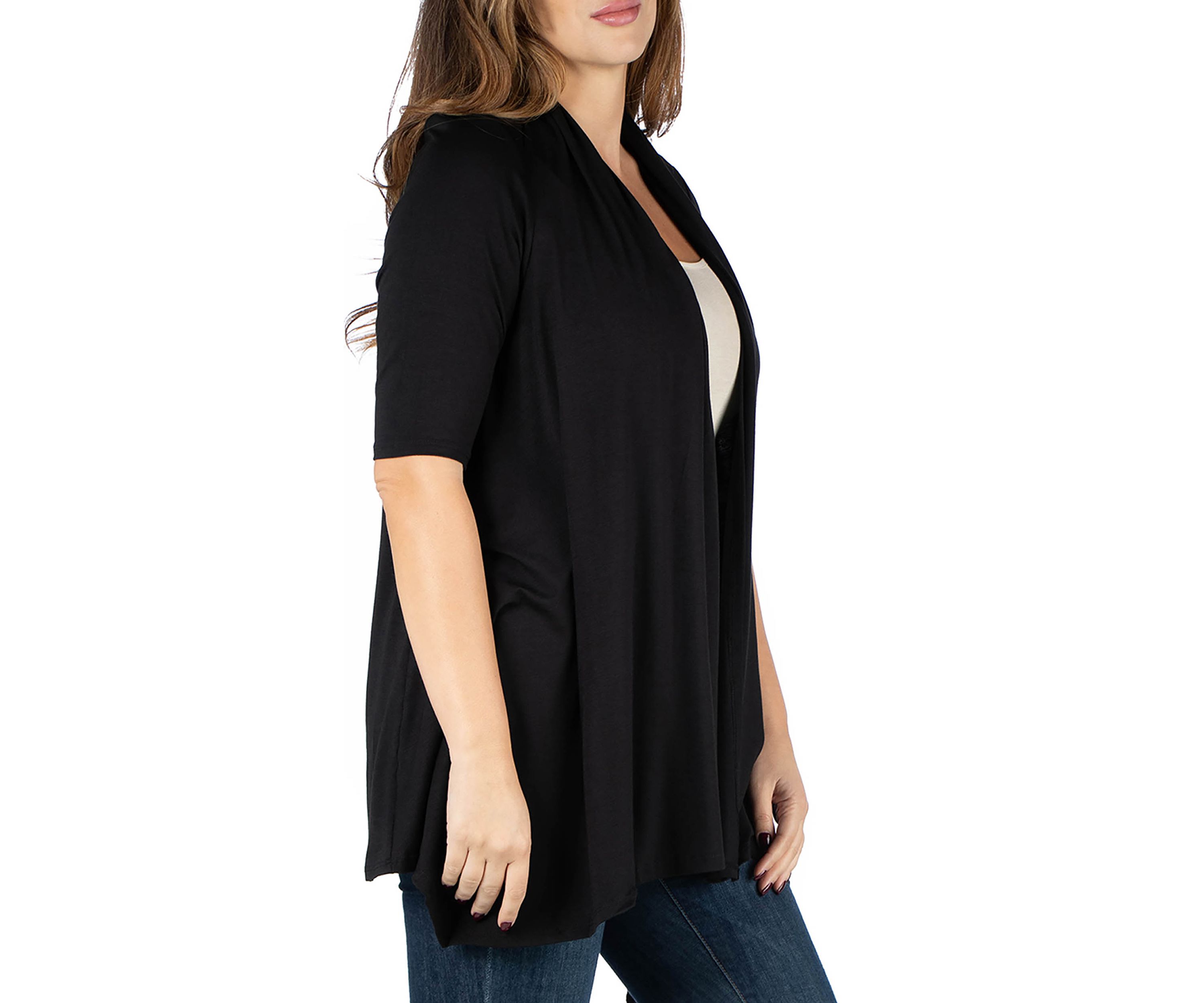 Plus Size Elbow Sleeve Cardigan