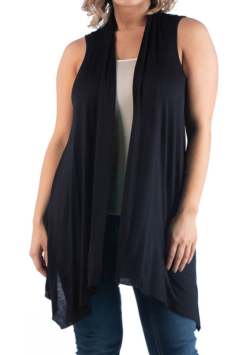 Plus Size Asymmetric Cardigan