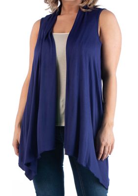 24seven Comfort Apparel Women's Plus Size Asymmetric Cardigan