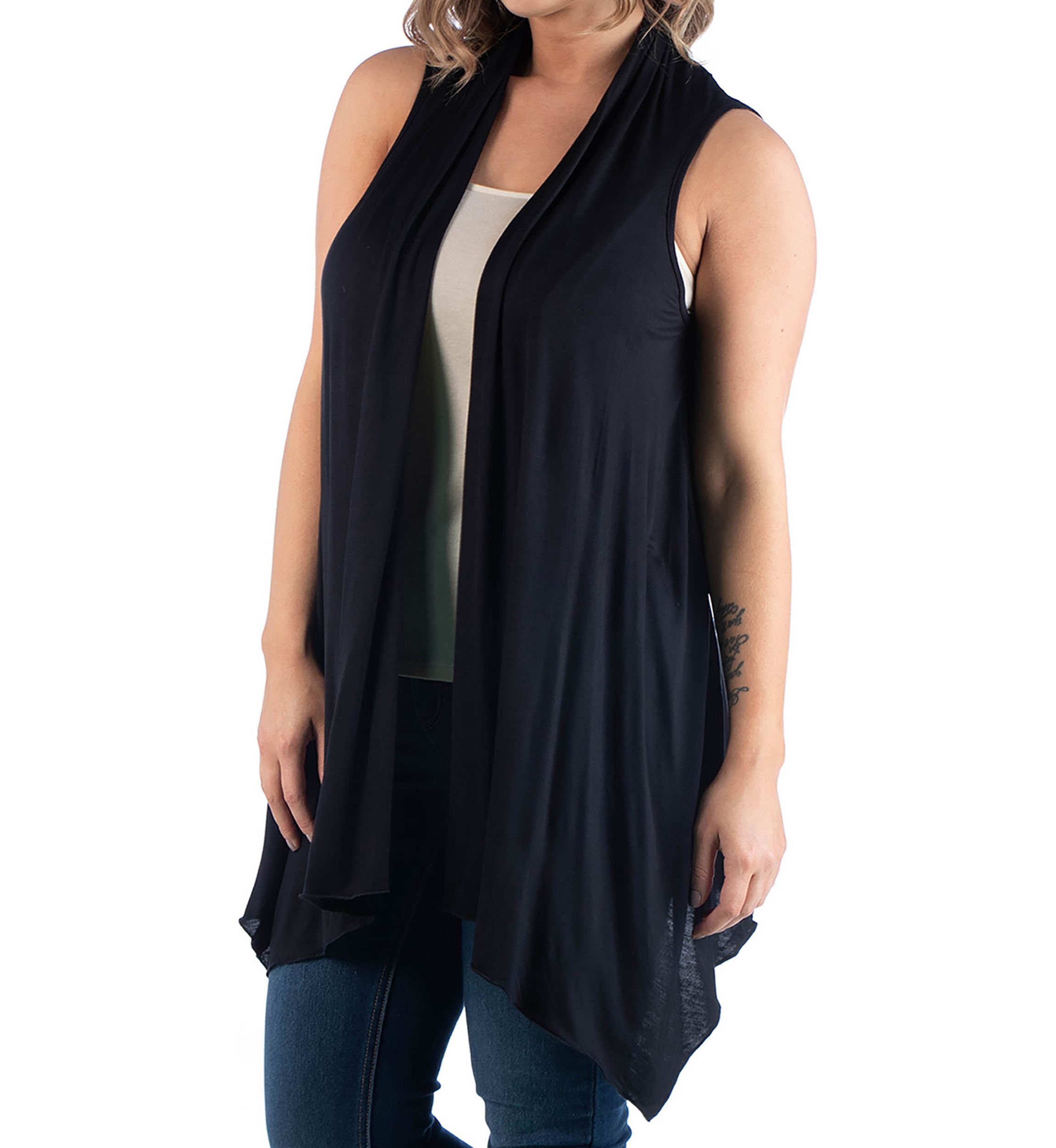 Plus Size Asymmetric Cardigan