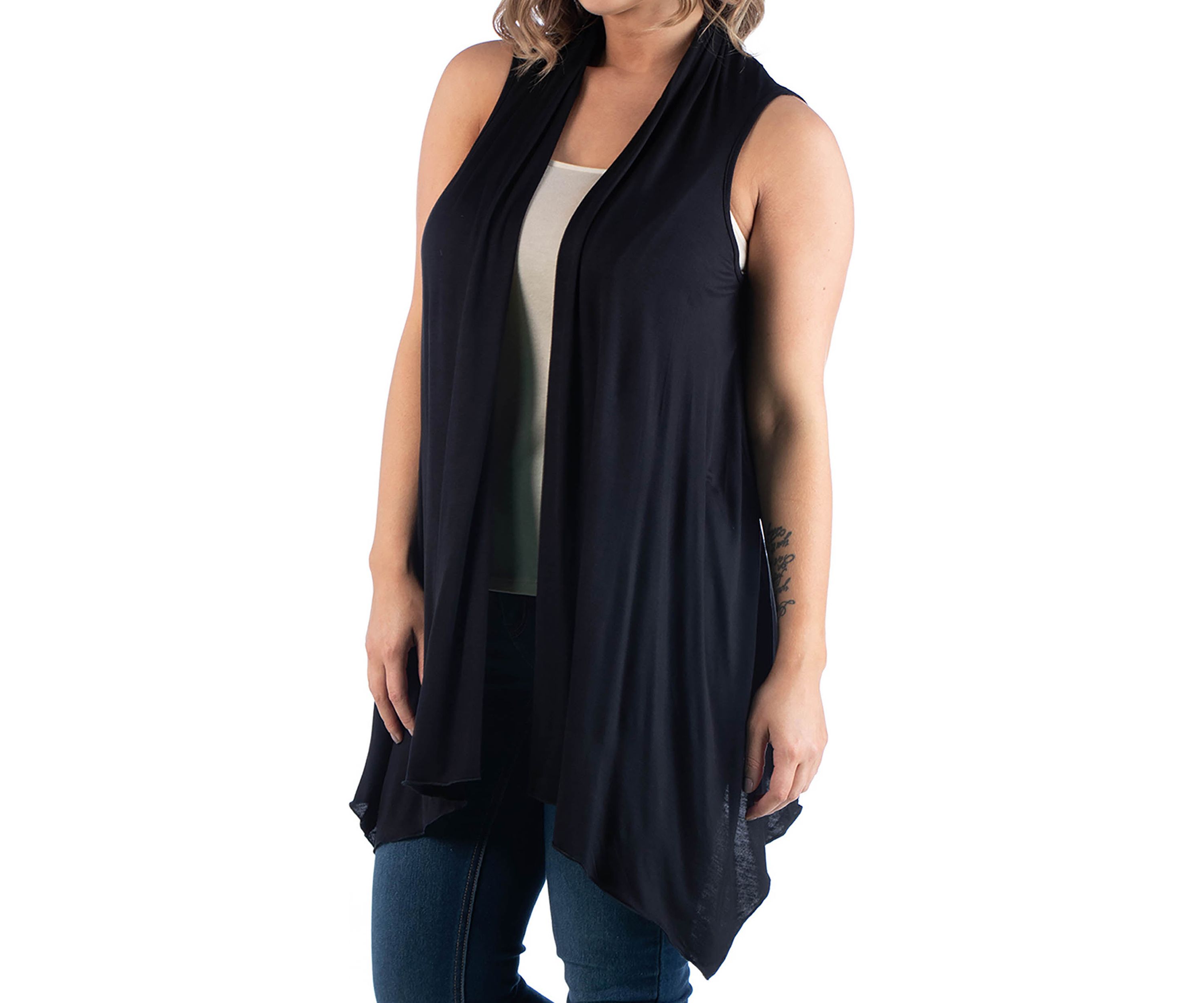 Plus Size Asymmetric Cardigan
