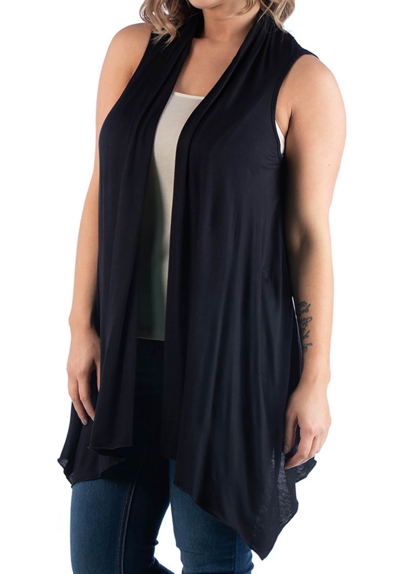 Plus Size Asymmetric Cardigan