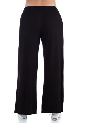 Plus Comfortable Solid Color Palazzo Lounge Pants