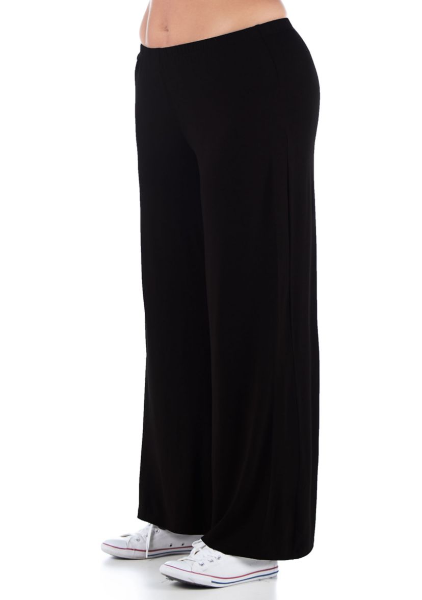 Plus Size Comfortable Solid Color Palazzo Lounge Pants
