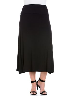 24seven Comfort Apparel Women's Plus Size Maxi Skirt