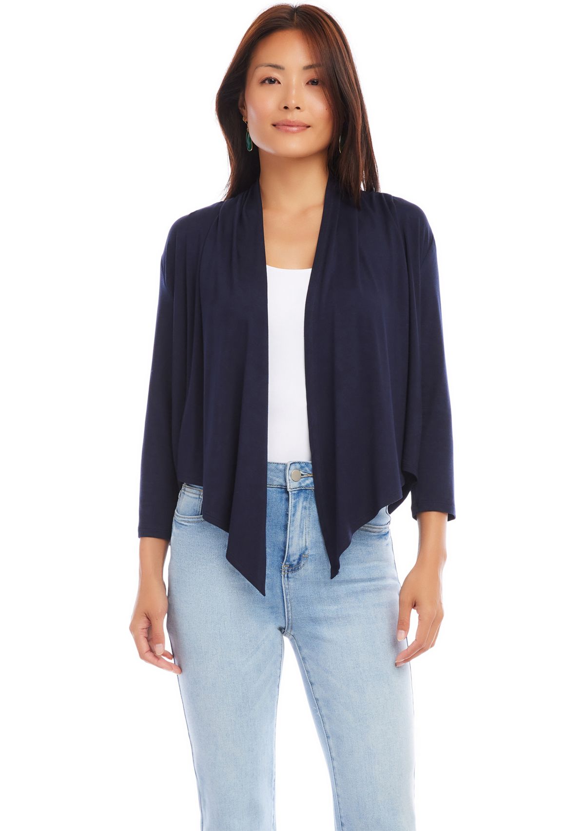 Classic Plus Size Knee Length Black Skirt With Pockets