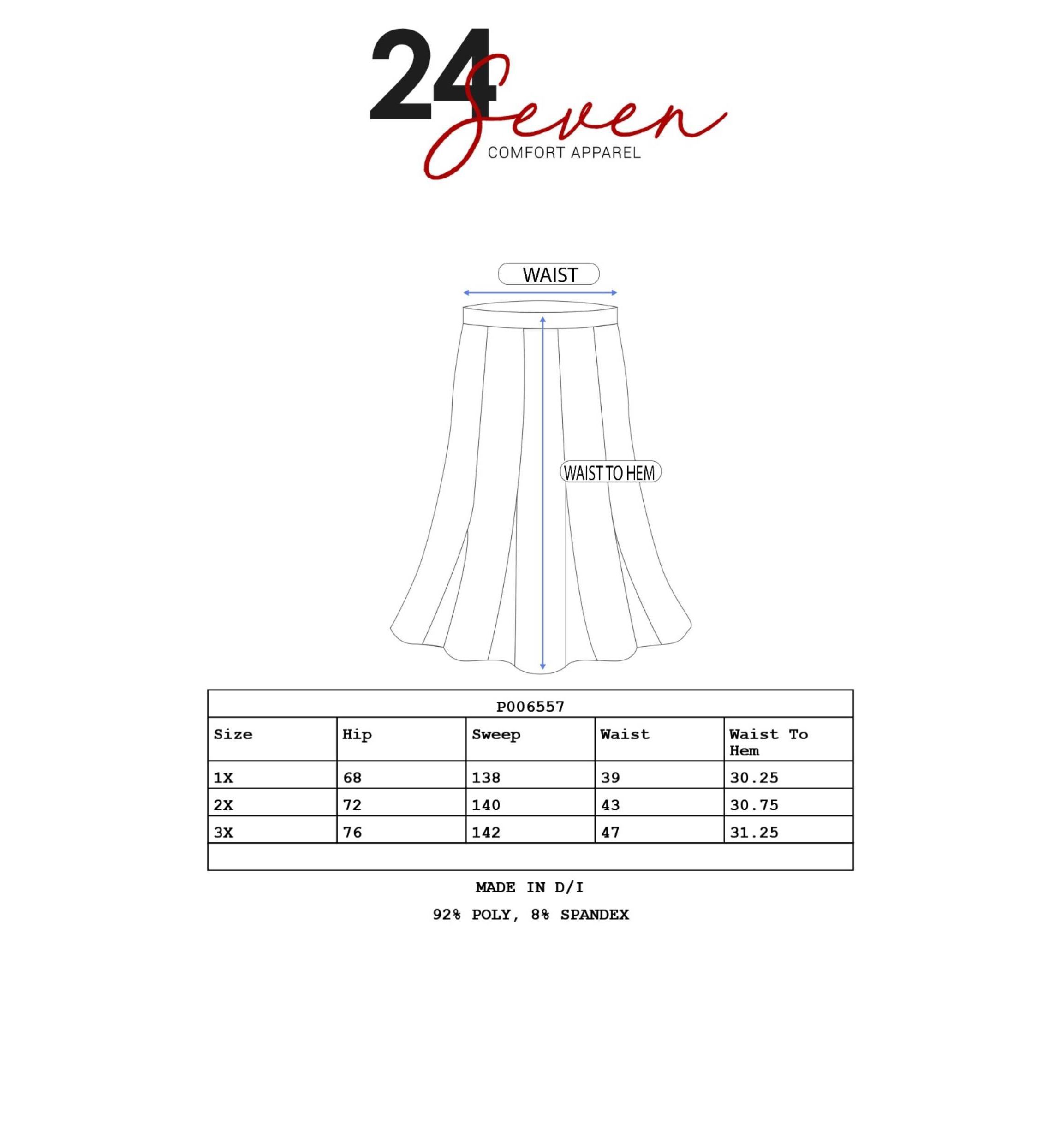 Elastic Waist Pleated Pocket Plus Size Midi Skirt