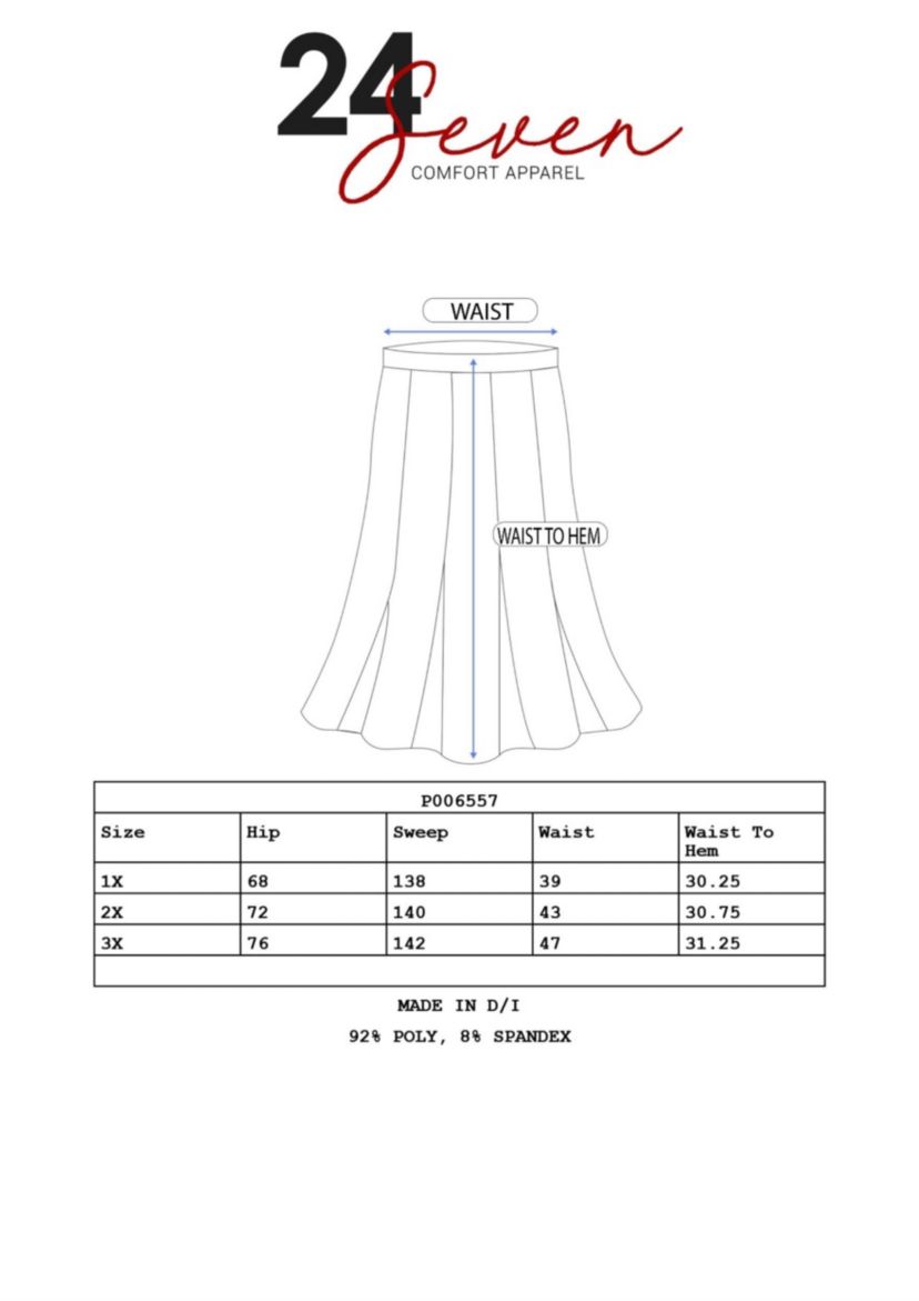 Elastic Waist Pleated Pocket Plus Size Midi Skirt