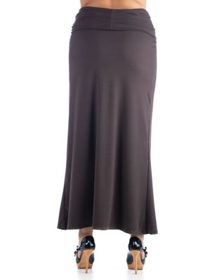 Plus  Comfortable Foldover Maxi Skirt