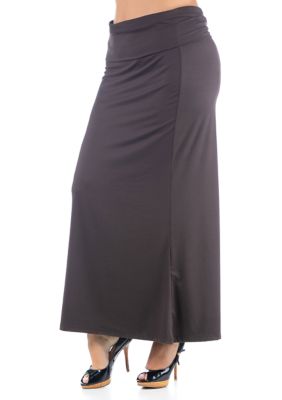 Plus  Comfortable Foldover Maxi Skirt