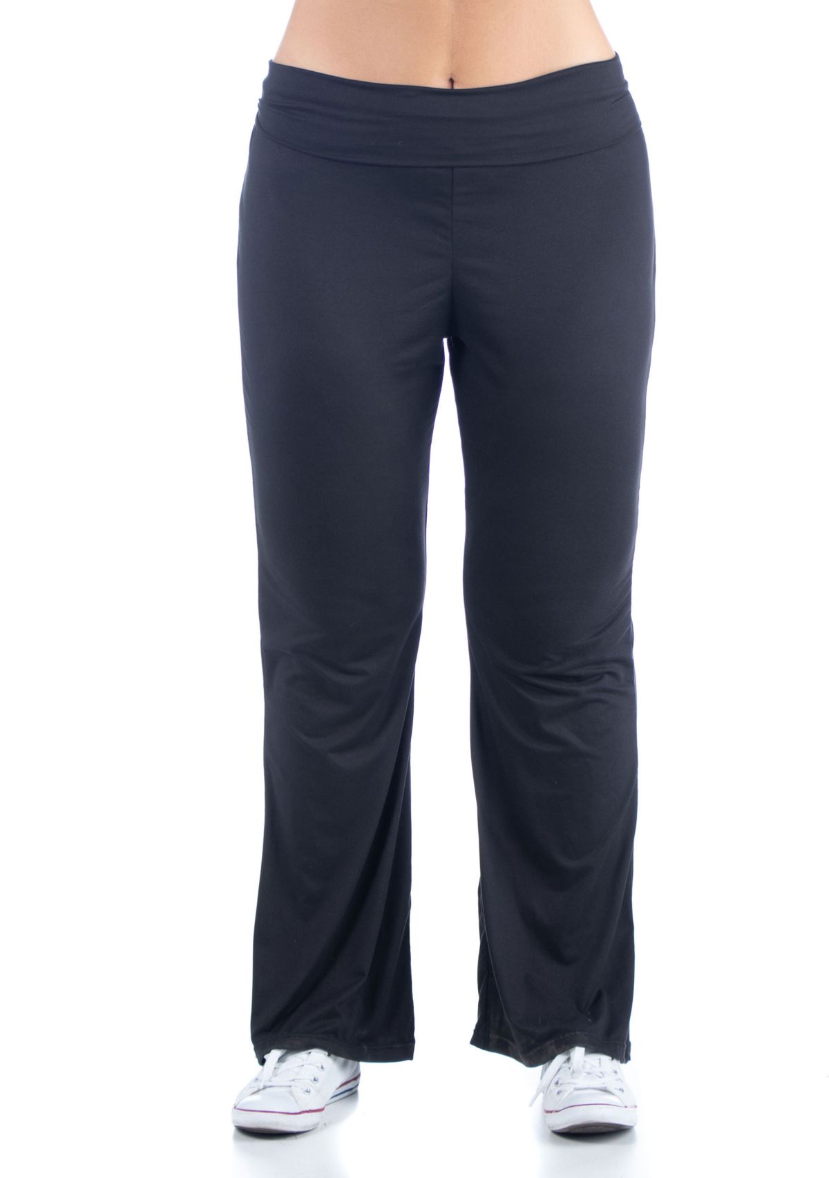 Plus Size Bell Bottom Fold Over Waist Sweatpants