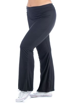 Plus Bell Bottom Fold Over Waist Sweatpants