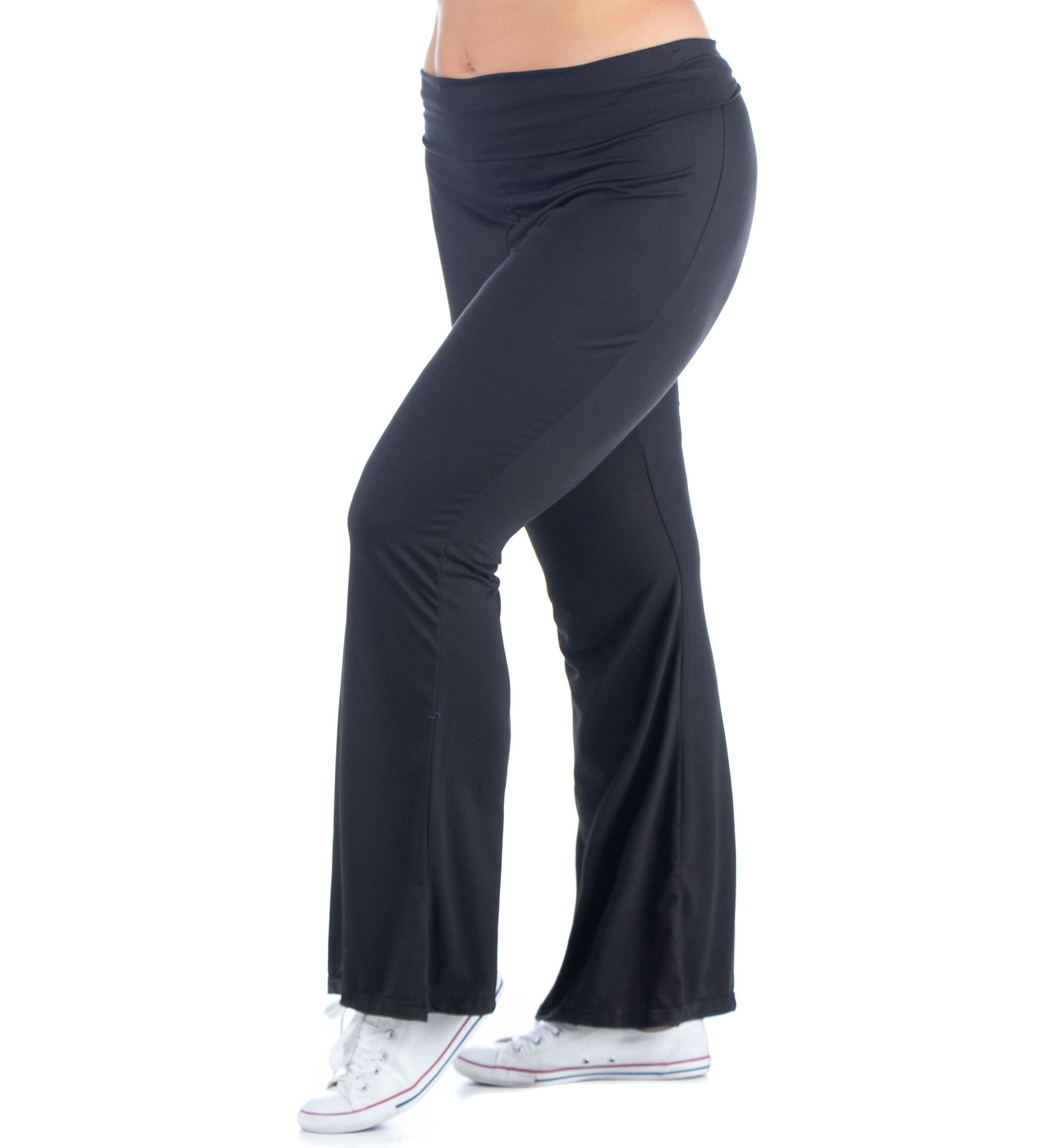 Plus Size Bell Bottom Fold Over Waist Sweatpants