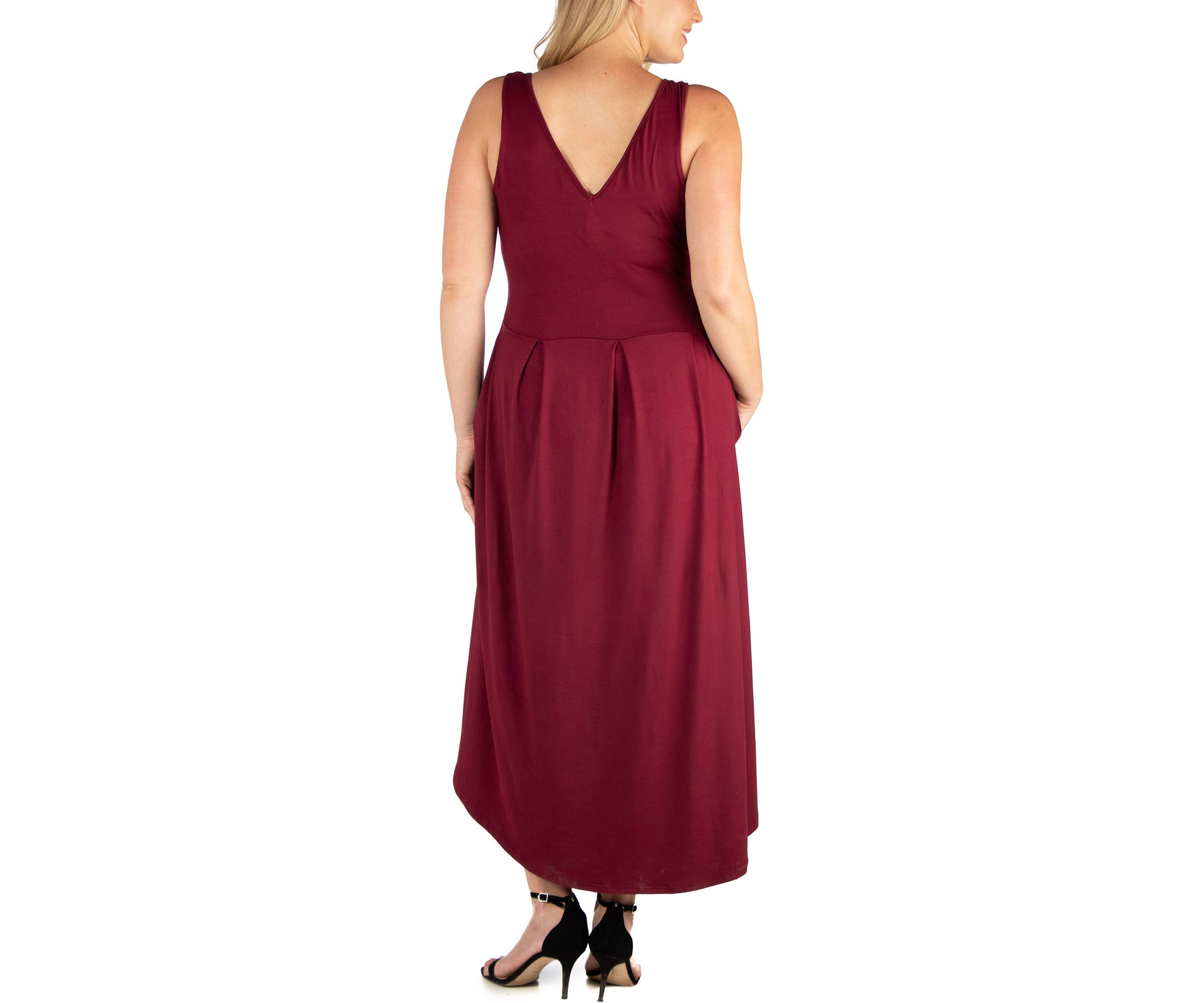 Plus Size High Low Party Dress with Pockets